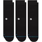 Stance Icon Classic Casual Crew Socks 3-Pack, Cotton Blend and Cushioning Arch Support