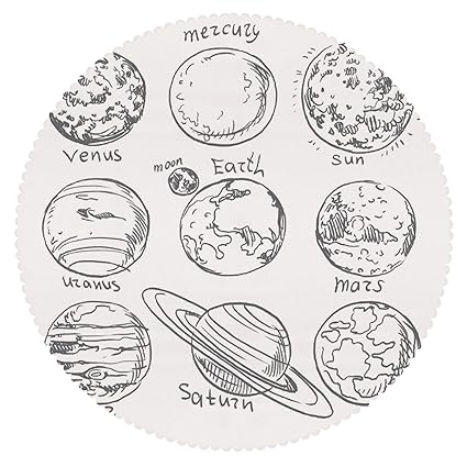 Amazoncom Iprint Mildewproof Round Tablecloth Doodle