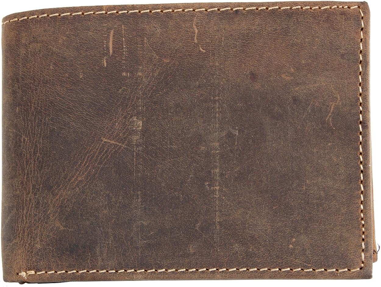 FLW-HL Strong Natural Genuine Leather Wallet Without Any Logos Or Markings, Brown