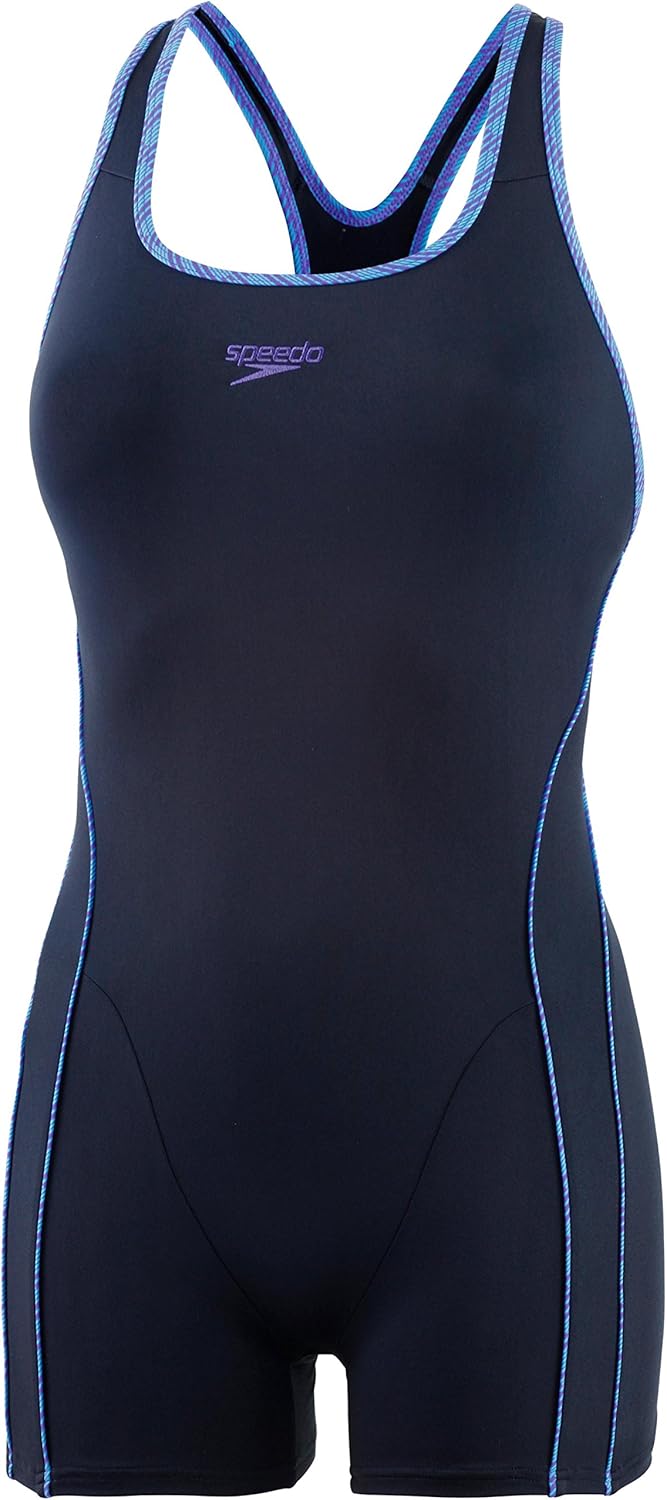 Speedo Spdfit Lsuit AF Women's Swimming Costume blue dark blue Size8