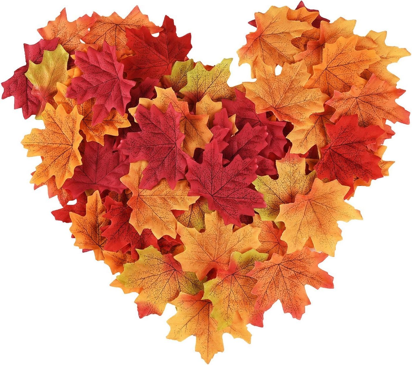 Maple Leaves Artificial Autumn, Fall Leaves Multicolor, Mixed Garlands Art Scrapbooking Wedding House Decorations(350 Pieces)