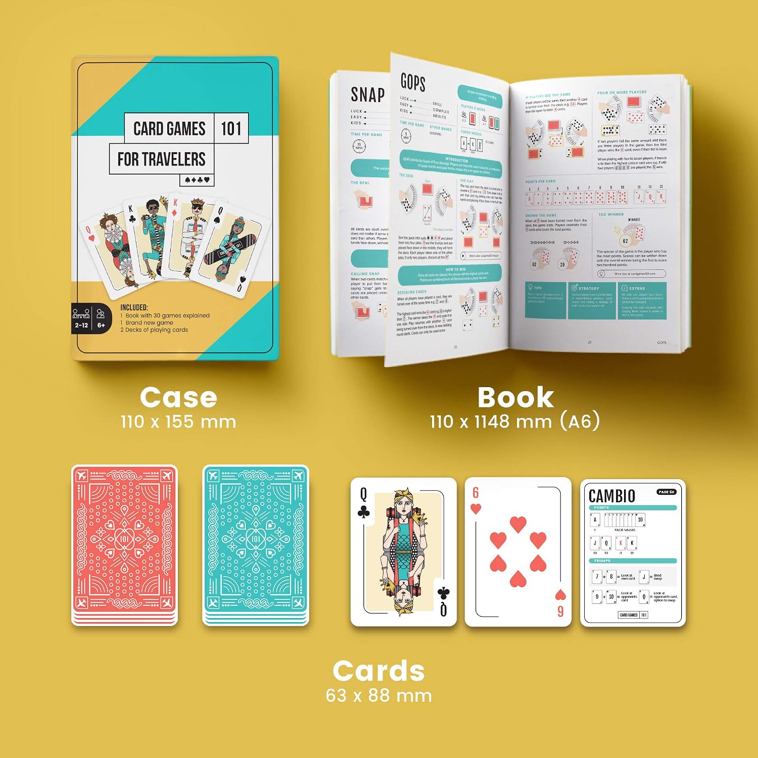 Card Games Set, 30 Fun Classic Games + 2 Custom Decks, Compact for Families Kids, and Travelers - Image 3