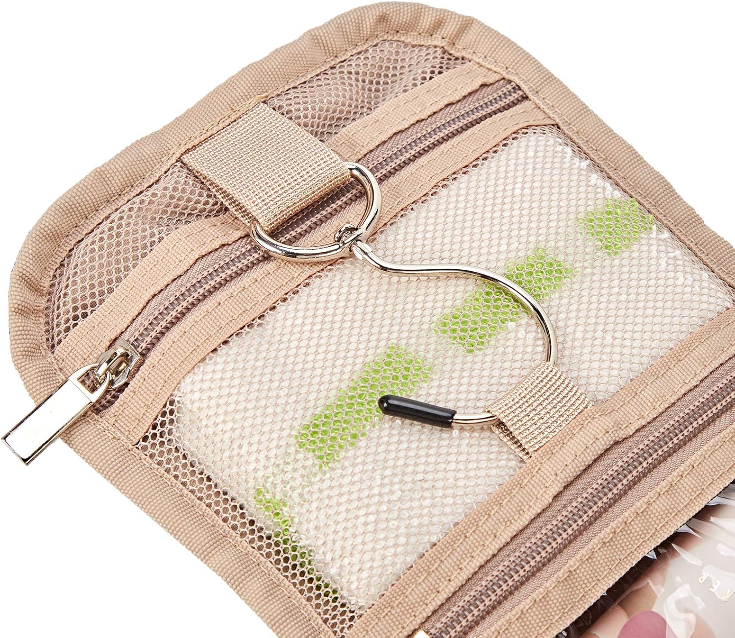 NISHEL Hanging Travel Toiletry Bag Organizer, Water Resistant Shower Dopp Kit, Makeup Cosmetic Case for Bathroom, Pink