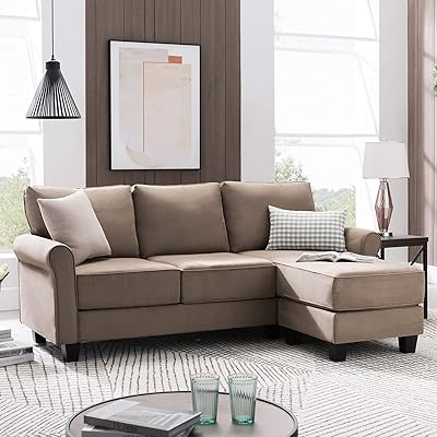 Nolany Reversible L-Shape Sectional Sofa Couch for Small Apartment