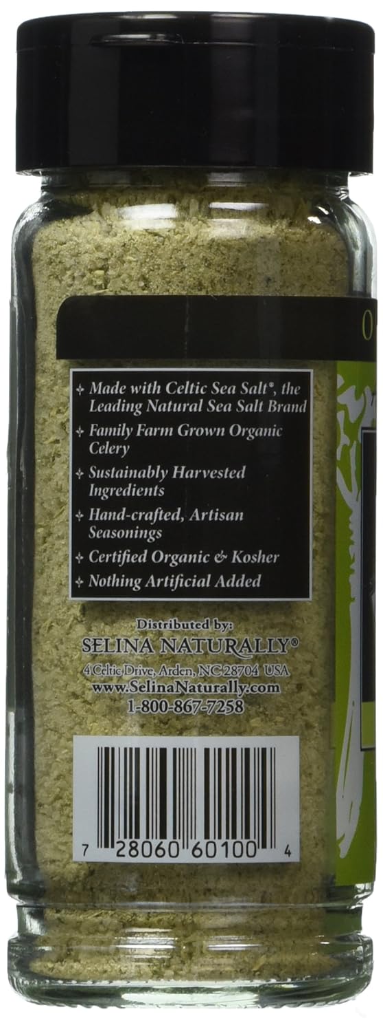 Gourmet Celtic Sea Salt Organic Celery Seasoned Salt Blend – Classic Celery Salt Adds Bold Herb Flavor to a Variety of Dishes, Hand Crafted and Organic, 3.7 Ounces : Grocery & Gourmet Food