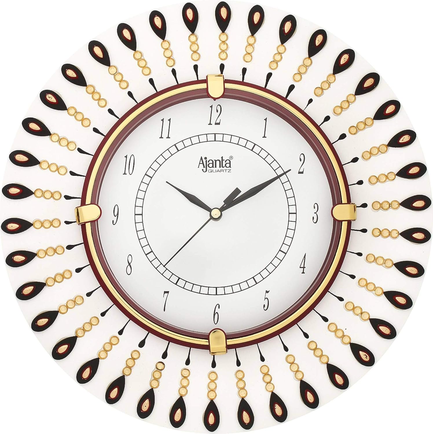 Buy Shashank Wooden Handpainted Round ajanta Wall Clock for Home Study