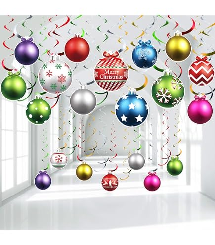 Set Decoración Baby Shower Set De 54 Decoraciones Colgantes Navideñas | 24 Bolas 30 Remolinos De Papel Aluminio | Para Techo, Árbol, Fiestas Bolas Navideñas Techo
