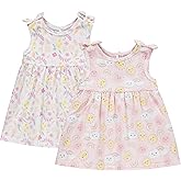 Cudlie 2-Pack Baby Girls’ Dresses – Adorable Prints and Everyday Value - 0-3M to 24M