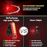 Defurhome Bike Light Set Front and Rear USB Rechargeable 2000mAh 4 Modes view 4