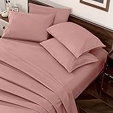 Horbaunal Dusty Pink Twin Size Sheet Set - 4 Piece Luxury 1800 Thread Count Bedding Sheets & Pillowcases - 16 Inch Deep Pocket Microfiber Bedding Set - Soft & Wrinkle Bed Sheets