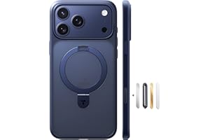 TORRAS for iPhone 17 Pro Max Case with Stand, Compatible with MagSafe, 4X Military Grade Protection, Camera Control Button Translucent Slim Phone Case for iPhone 17 Pro Max 6.9", Deep Blue