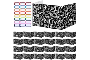 Harloon 24 Pcs Privacy Boards for Student Desk Dividers for Students Cardboard Privacy Folders Classroom Study Carrel Dividers Bulk Folder for Test Reduces Distraction (Black Stationery)