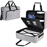 Carrying Case Compatible with PS5/PS4/PS5 Pro,17 Pockets Travel Storage Bag with Thick Padding Compatible with Playstation 5/PS5 Digital Edition,Controller,Game Discs,Charger & Accessories,Grey