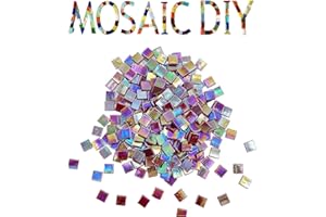 SMEIINIK 1.1 lb Bulk Single Color Mosaic Tiles for Crafts, Iridescent Mosaic Glass Pieces for Puzzle,Stained Glass Pieces for Mosaic DIY (CE190)
