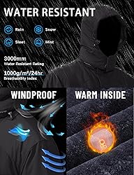 TACVASEN Mens Snow Ski Mountain Jacket Fleece
