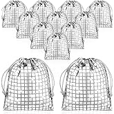 Locmeo 16 Pcs Disco Bags 6 x 7 Inch Disco Sequin Bag Bachelor Party Favors Gift Drawstring Glitter Decoration for 70s 80s Retro Wedding Bridal Shower Bachelor Party