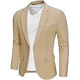 MY'S Men's Slim Fit One Button Linen Suit Blazer, Casual Sports Jacket, Lightweight Business Daily Coat.