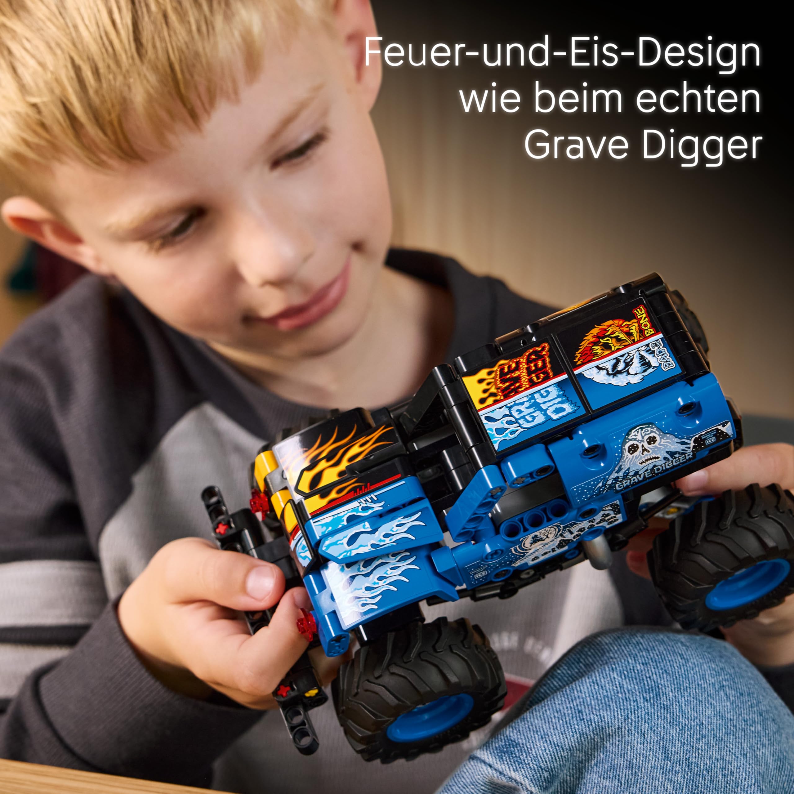 LEGO Technic Monster Jam Grave Digger Feuer und EIS - Monstertruck Modellbau & Konstruktionsspielzeug mit Rückziehmotor - Spielzeug für Kinder, Mädchen & Jungen - Geschenke für Kinder - 42219 5