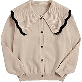 Verdusa Women's Collared Button Up Cardigan Dressy Casual Sweaters Trendy Fall Outerwear