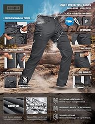 CQR Men's Active Flex Tactical Pants, Water