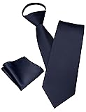 JEMYGINS 3.15“ Navy Blue Pre-tied Tie and Pocket