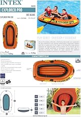 Intex Explorer Pro Inflatable Boat Two Person Orange 196 x 102 x 33 cm view 6
