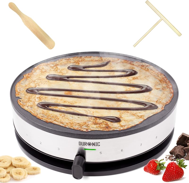Duronic Electric Crepe Maker PM131 Pancake Maker 1300W Non-Stick 13in