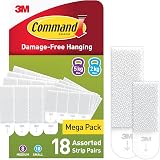 Command Picture Hanging Strips Value Pack Small & Medium – 36 Strips