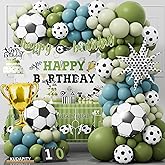 Soccer Birthday Party Decorations Kit for Boys – Soccer-Themed Party Supplies with Backdrop, Tablecloth, Cake & Cupcake Toppers, Perfect Soccer Party Decor for Boys and Teen Soccer Fans Birthday Décor