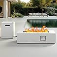 Ciays 43Inch Propane Fire Pit, 50000 BTU Outdoor Gas Fire Pit Table with CSA Certification, Glass Rocks, Rectangular Heater for Patio, Backyard, Deck, Balcony, with Waterproof Cover & Adjustable Legs