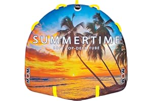 WOW Sports - Summer Time Soft Top Deck Tube - 2 person Inflatable Boating Accessory - Fits Kids & Adults