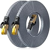 Cat 8 Ethernet Cable 1 FT 2 Pack, ARISKEEN 40Gbps 2000Mhz High Speed Cat8 Network LAN Patch Cord, Nylon Braided High Duty Shi