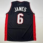 Facsimile Autographed LeBron James Miami Black Reprint Laser Auto Basketball Jersey Size Men's XL