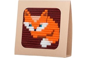 SOZO GROWING UP CREATIVE Sozo DIY Baby Fox Needlepoint Kit for Beginners – Cute Woodland Embroidery Craft Kit for Teens & Adults – Yarn Stitching Kit with Canvas, Needle & Display Frame