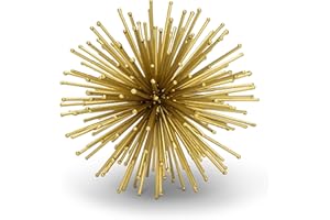 Abbott Collection Home Small Starburst Ball Sculpture 5 Inch Diameter Gold