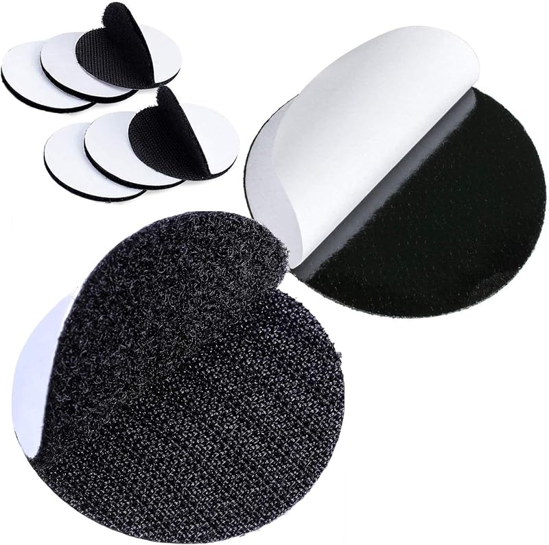 STAY GENT 6 Pairs 10cm Round Sticky Pads Dots Hook and Loop Tape