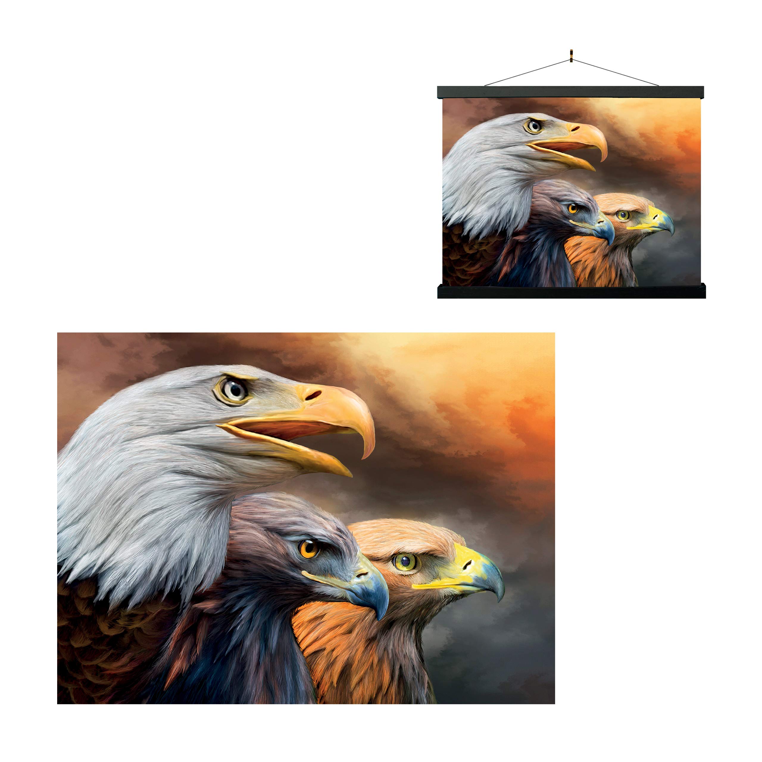 3D LiveLife Lenticular Wall Art Prints - Three Eagles from Deluxebase. Unframed 3D Bird Poster. A perfect wall filler. Original artwork licensed from renowned artist, Carol Cavalaris
