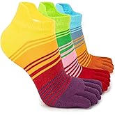 HiColorful Colorful Cotton Striped Crew/Ankle/Stocking Toe Socks (3&6pairs)