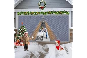 ZEIWEO Garage Door Cover Garage Insulation Kit Insulated Garage Door Screen for Winter Garage Door Insulation Kit 2 Car Made of Oxford and Thicken Cotton for Thermal Insulation Soundproof (16 * 7Ft)