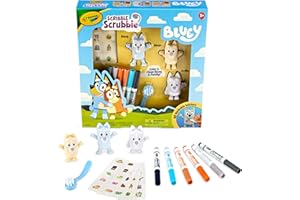 Crayola Scribble Scrubbies Deluxe Bluey Playset (3ct), Toddler Arts & Crafts Kit, Washable Stickers, Bluey Toys, for Grandkids, Ages 3+