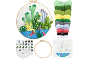 IMZAY Needle Felting Kit, Needle Felting Tools for Beginner, Wool Felting Supplies with Wool Bag, Picture Frame, Felt Needles, Foam Pad, Felt Cloth, Instruction for DIY Felting Wool Projects Home Decoration