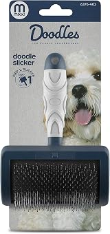 Mikki Dog Puppy Grooming Curved Head Slicker Brush for Doodles Blue Grey X-Small view 7