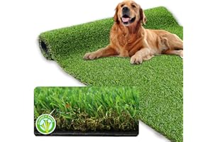 XLX TURF Realistic Artificial Grass Rug Indoor Outdoor Patio - 3ft x 5ft, Thick Fake Grass for Dogs Pet Turf Mat Decor Garden Synthetic Lawn Landscape with Drainage Hole
