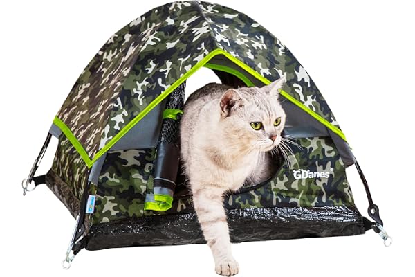 Camouflage Cat Tent, Portable Pet Cat House with Soft Pad, Cat Cave, Dog House for Small Medium Dogs and Rabbits