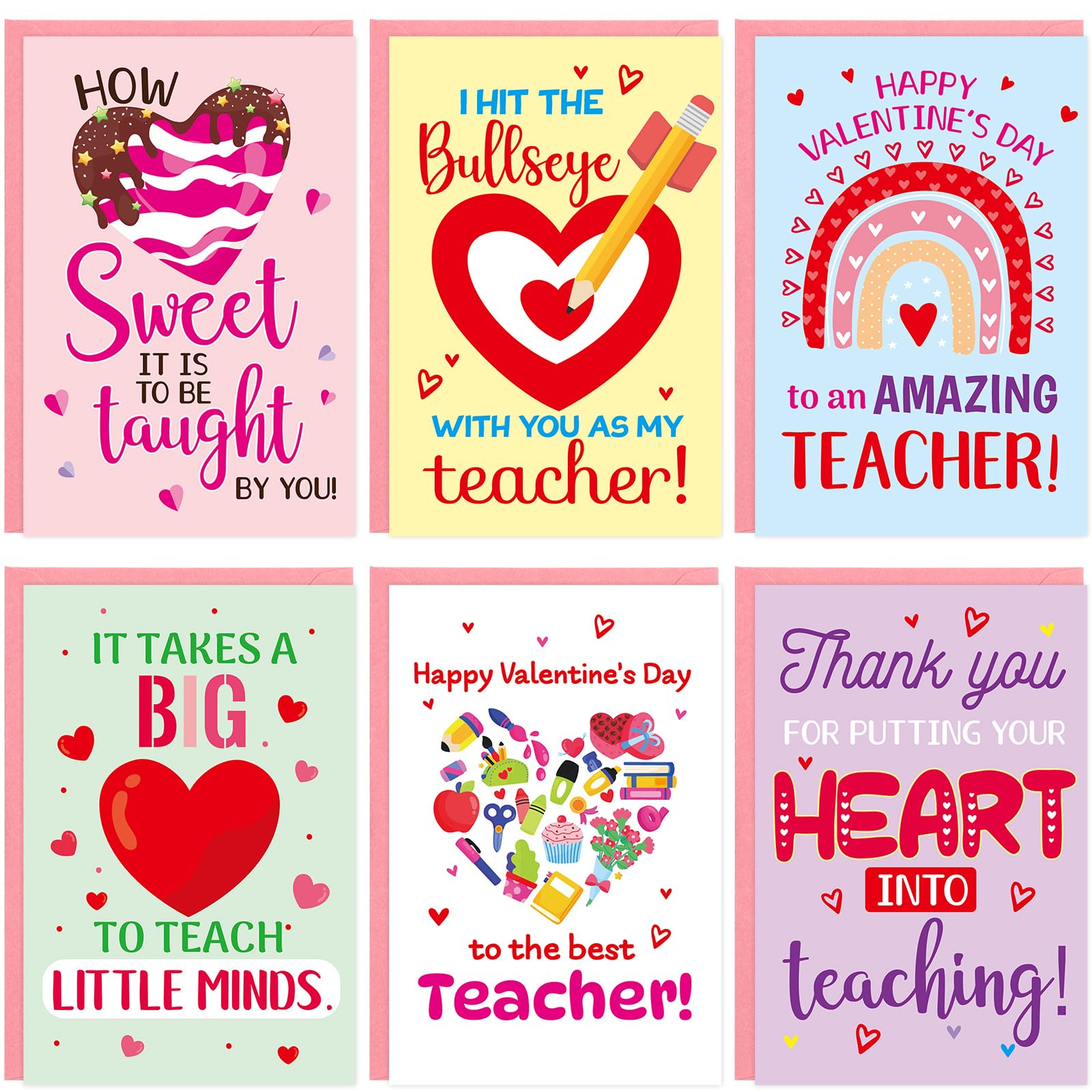 Photo 1 of ***Missing 8 cards**ceiba tree Teacher Valentine's Day Cards Happy Valentines Day Greeting Cards for Teachers 24 Pack Teacher Appreciation Cards with Envelopes