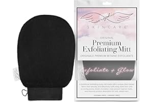 Seraphic Skincare (Original) Premium Exfoliating Mitt for Body (1pc) – 100% Vegan Viscose Traditional Body Scrub Glove Kessa 