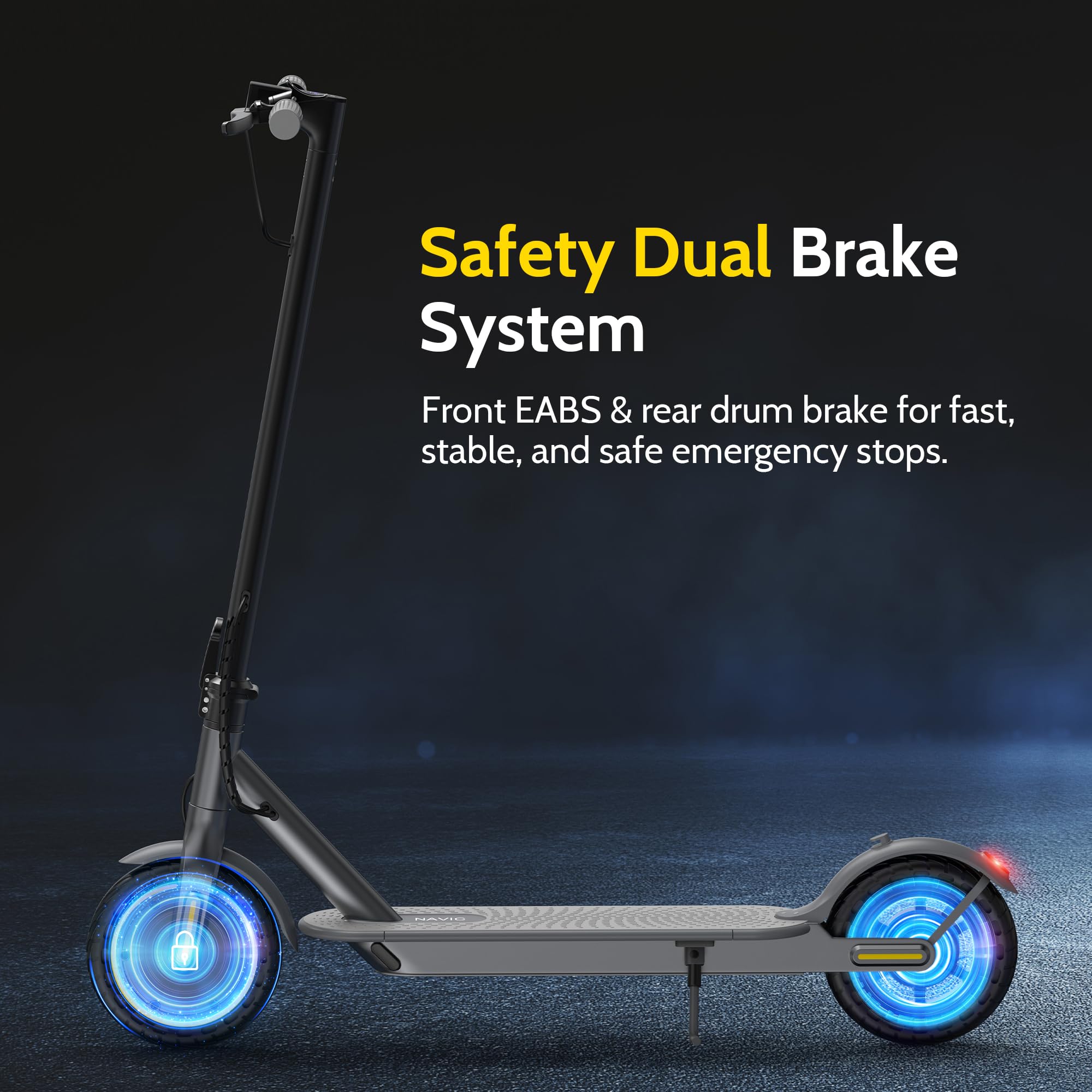 NAVIC Electric Scooter with Dual Suspension/Braking, 350W/500W Motor, 19/22 Mph, Max 22/27/49Mi Range, Foldable E Scooter for Adults with App