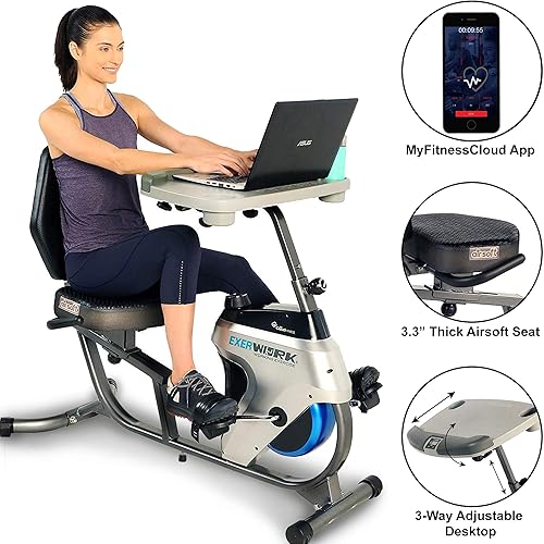 EXERPEUTIC 2500 Bluetooth Way Adjustable Desk Recumbent Exercise