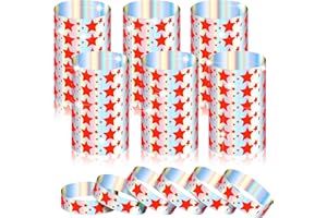 Glenmal 500 Pcs Wristbands for Event Neon Star Wristbands Bulk for Events Christmas Plastic Waterproof Carnival Arm Bands Adh