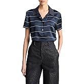 Vince Womens Knit Collar Stripe Polo